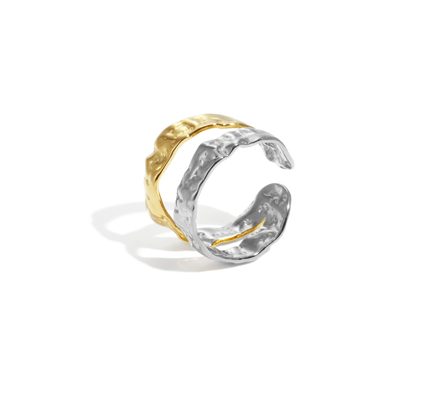 BAGUE DOUBLE TEXTURÉ