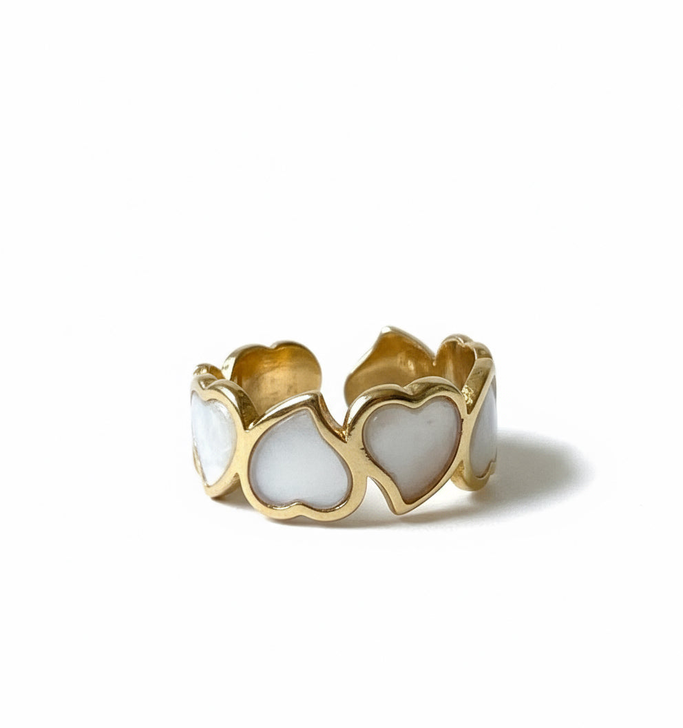 Bague - mini heart blanc