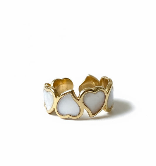 Bague - mini heart blanc