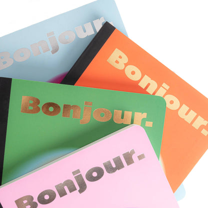 CARNET ORANGE BONJOUR