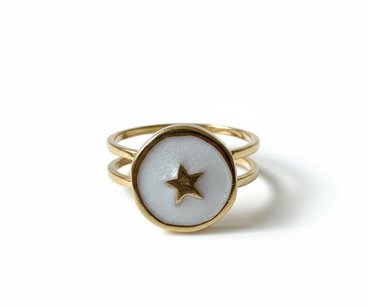 Bague - Étoile blanche