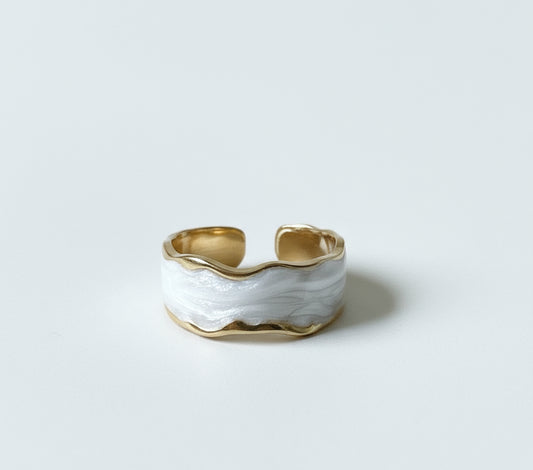 Bague - Wave blanche