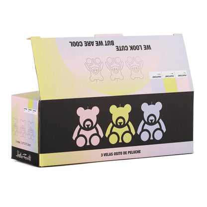 LOT DE 3 BOUGIES OURSON TEDY